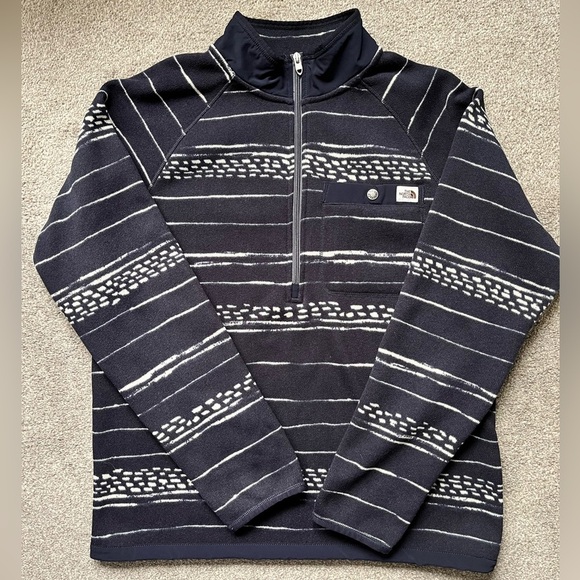 Mens The North Face Printed Gordon Lyons Quarter Zip Fleece Pullover Medium - Picture 1 of 13